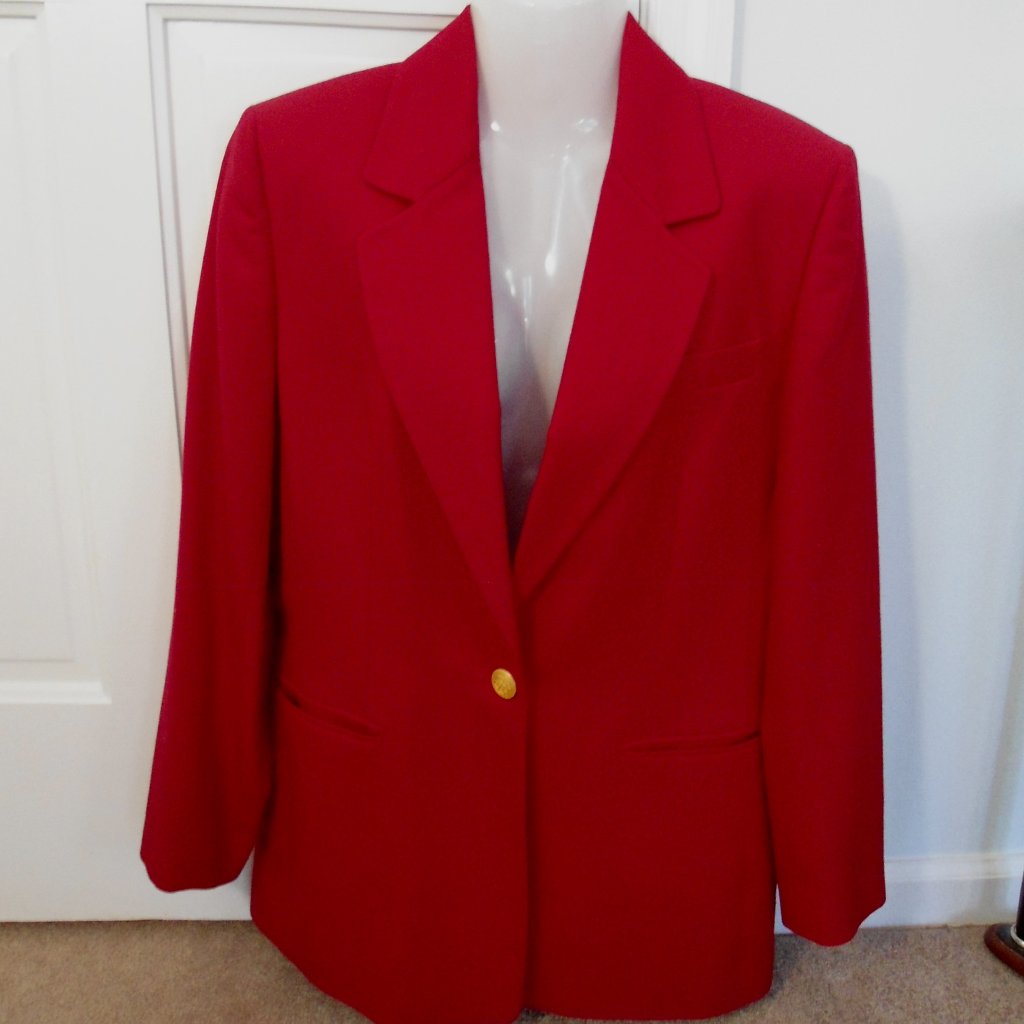 Talbots Red Blazer Single Button For Business Career Size 8